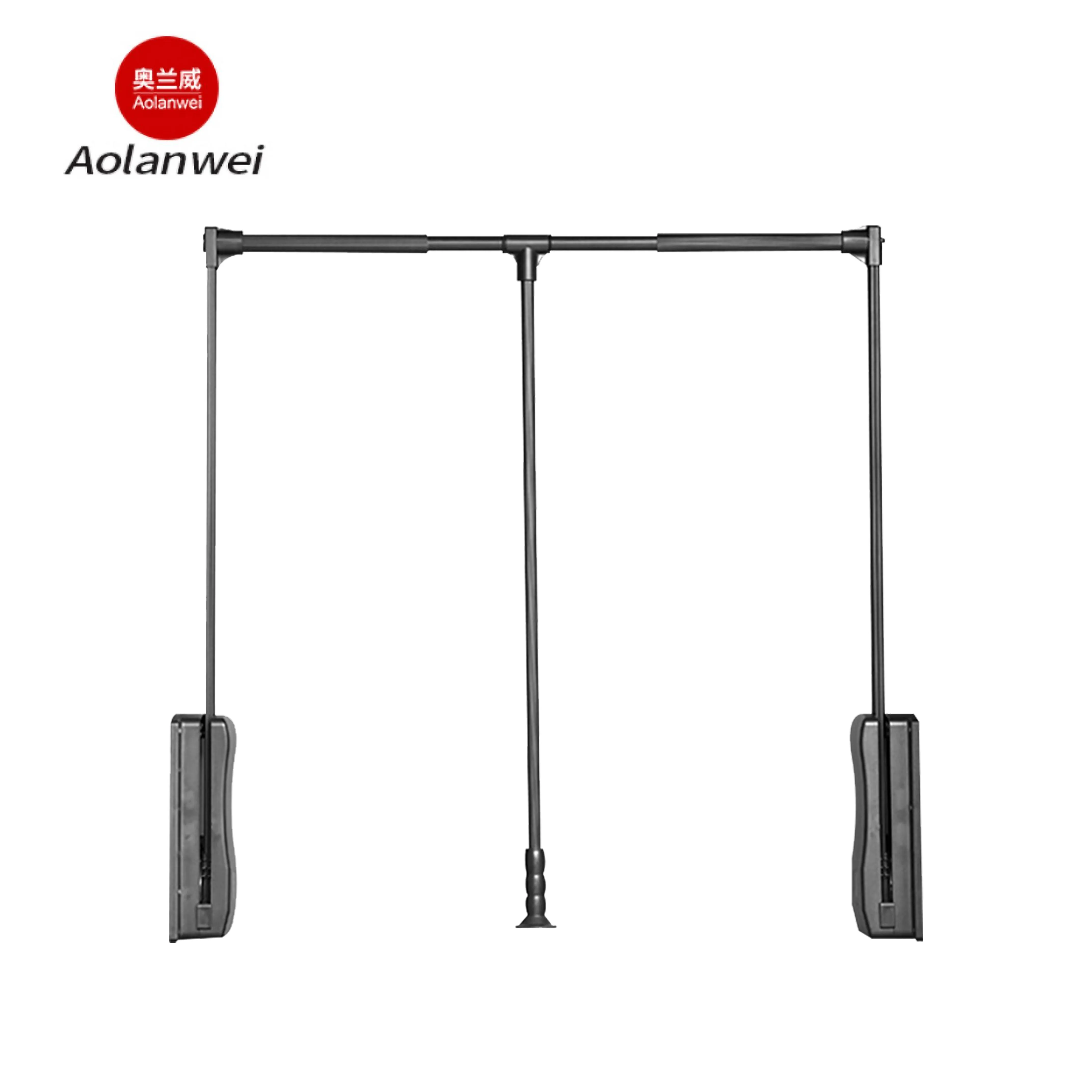 Wardrobe Organizers Closet Accessories Clothes Top Pants Metal Heavy Duty Pull Down Clothing Storage Gray Hanger Lift Up Rack