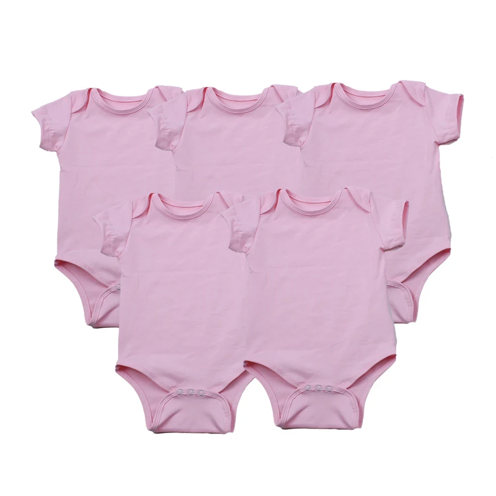 Factory Directly Custom Cotton Plain Baby Romper Newborn One Piece White Infant Summer Baby 95% Cotton Blank Rompers Onesie