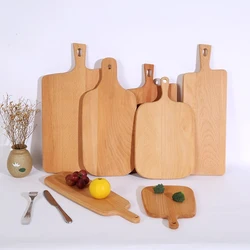 Hot Bread Charcuterie Wooden Chopping Blocks Beech Cheese Cutting Board With Handle