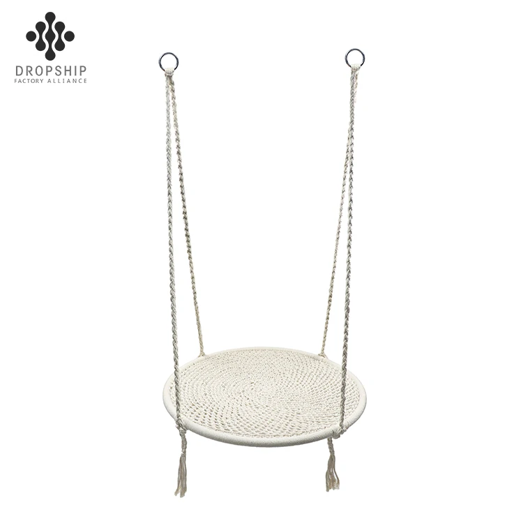 Dropship SA-233 Cotton outdoor children tree web round rope cotton net garden patio swing chair
