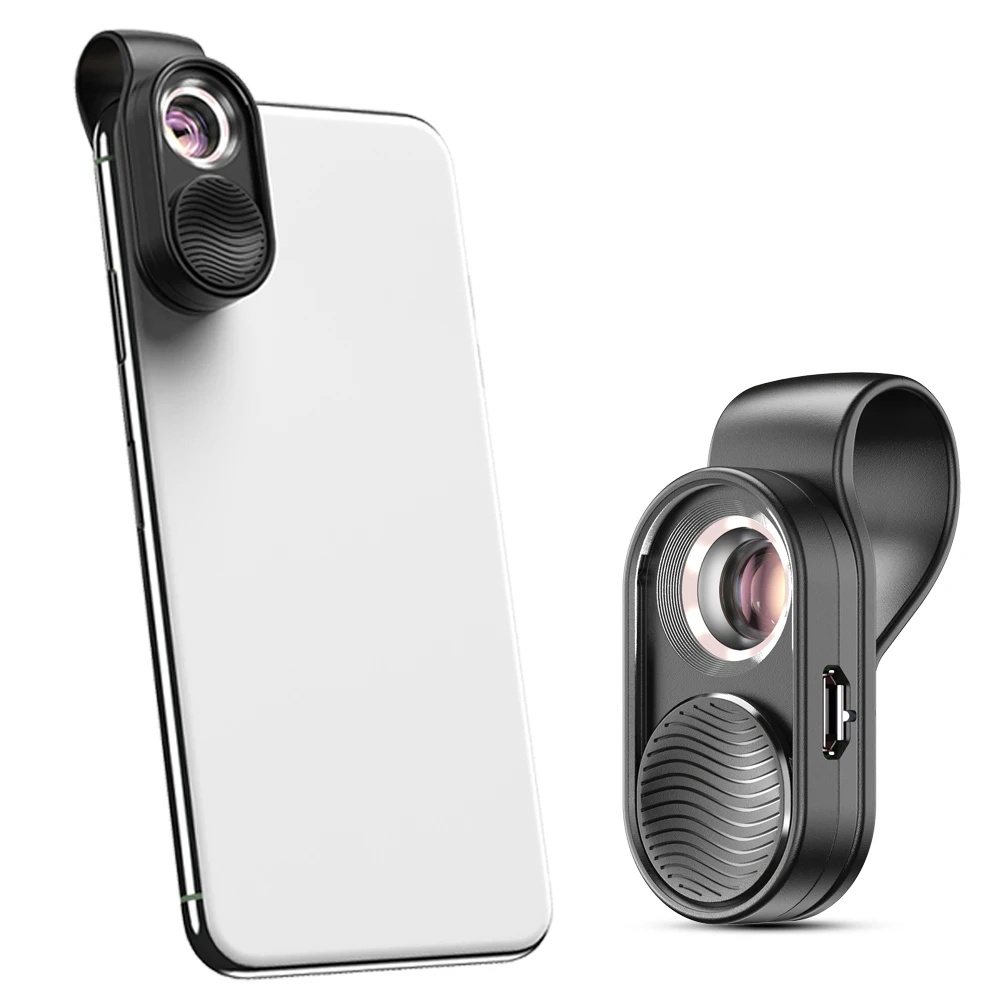 Микроскоп Apexel mini 100X для сотового телефона объектив смартфона супер макрообъектив мобильного со светодиодной подсветкой