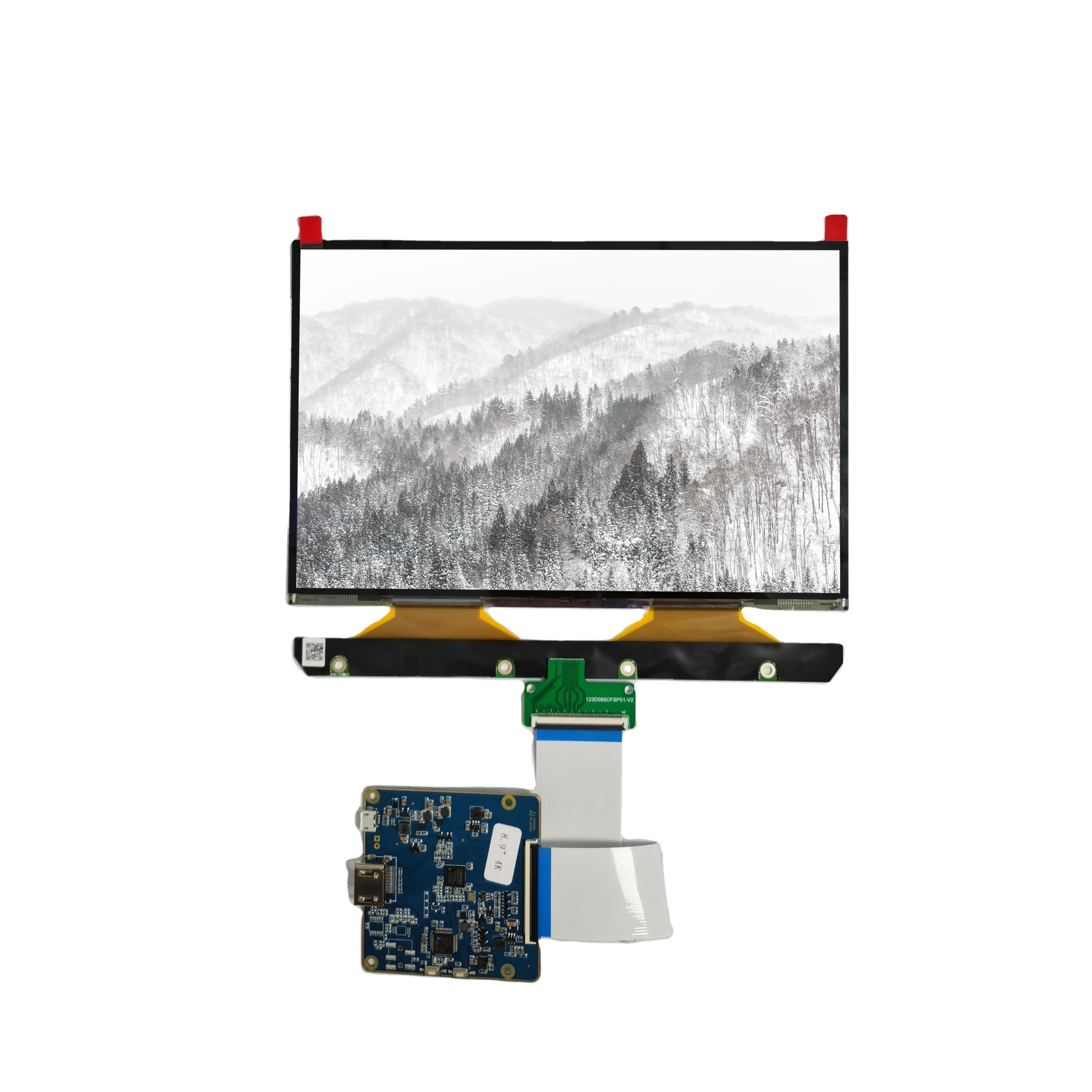 8.9 inch 4K 3840x2400 Monochrome LCD modules no backlight and Raspberry Pi Board for 3D Printer application