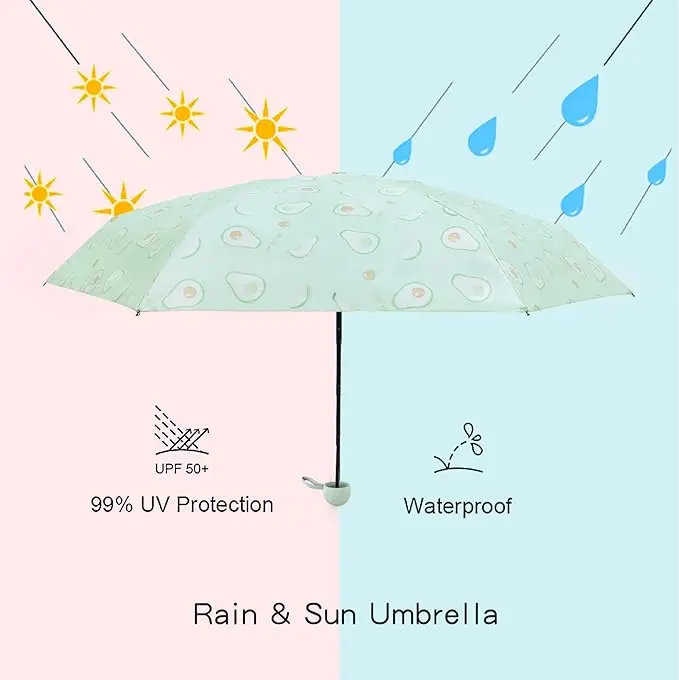 Top Quality Wholesale UV Custom Logo Small Size Folded Pocket Small capsule umbrella mini compact umbrella