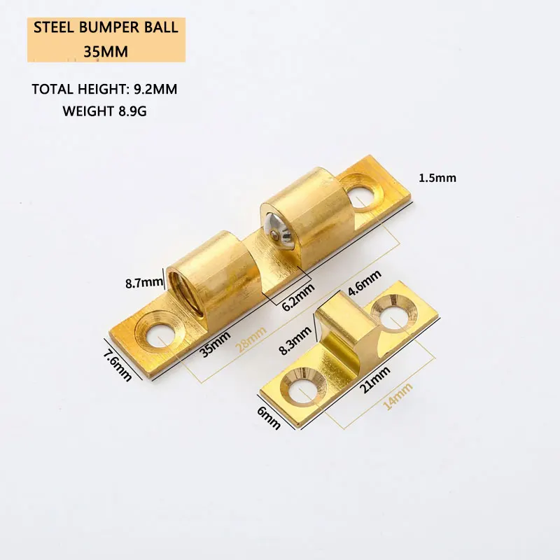 ULW wholesale brass magnet cabinet door catches stainless steels brass double ball catch for cabinet door for kitchen hotel