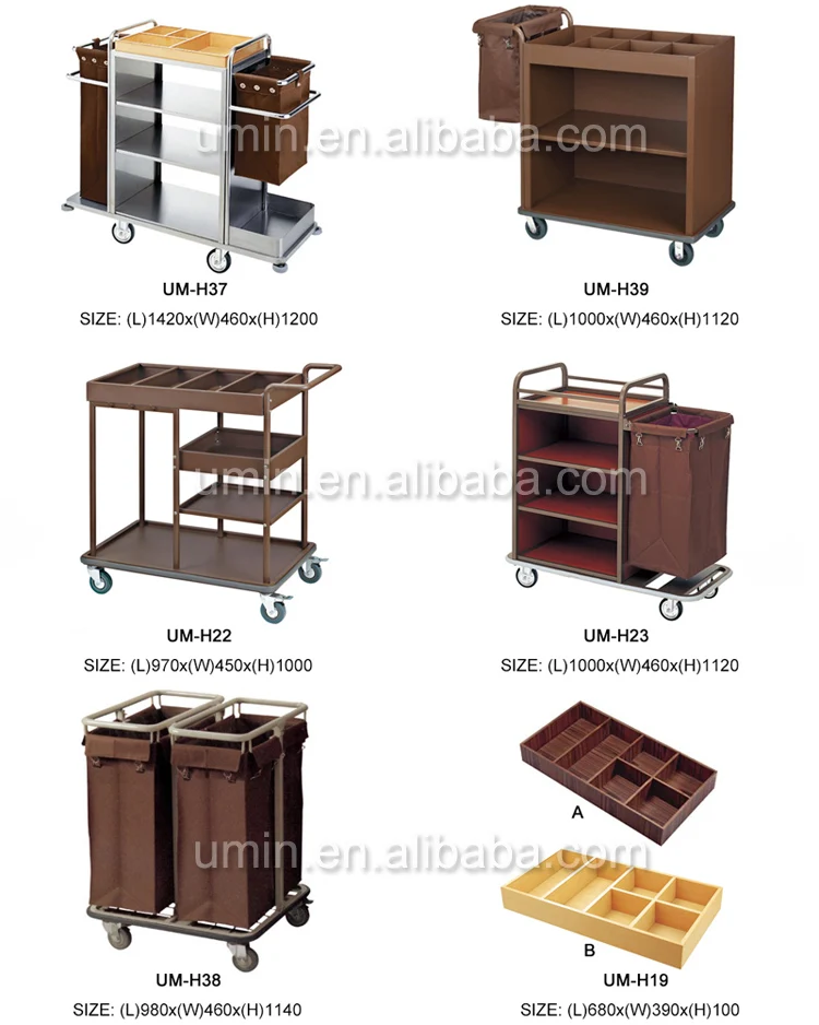 Hotel Stainless Steel Cleaning Trolley Cleaning Cart