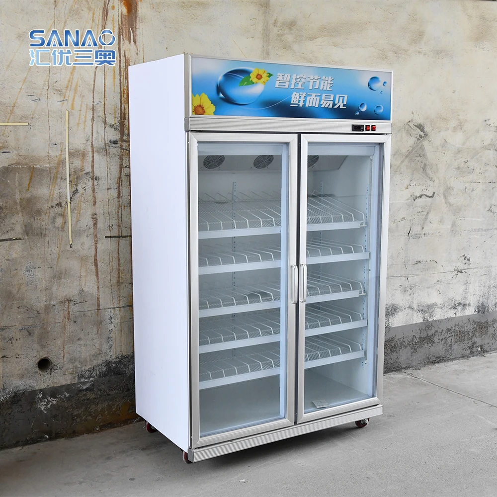 High cost performance air cooling beverage display cabinet upright display freezer