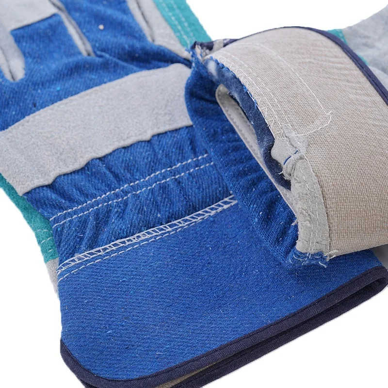 Double Reinforced Palm Leather WorK Gloves, Luvas guantes, Split cowhide leather gloves CE