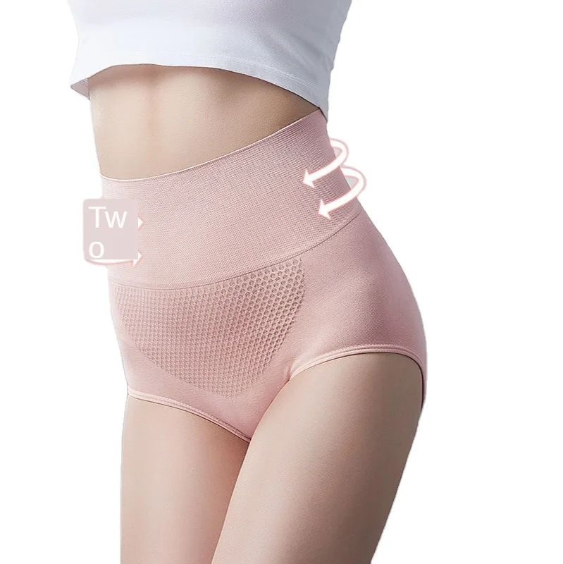 Трусики с высокой талией и пухом, яркие цвета, дышащие, хлопковые, необычные, тонкие, бесшовные, женские трусики, женские трусы