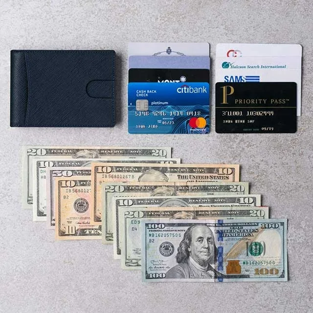 Saffiano Leather Bifold Leather Men Wallet Minimal Rfid Blocking Man Short Bifold Wallet Manufacturer for men