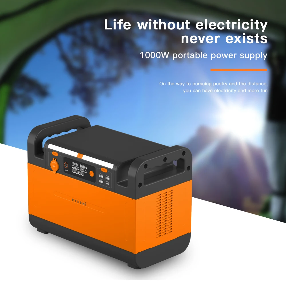 CTECHI 1500W Battery High Capacity Emergency Power Solar Generator Portable Power Station for CPAP Medical Emergency Home