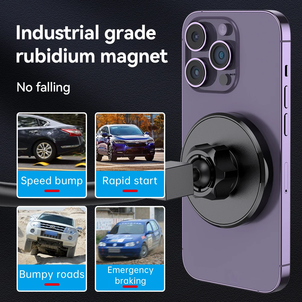 Hands Free universal dashboard windshield Long Arm gooseneck mobile holder Car Mount Strong Magsafing Magnetic Car Phone Holder