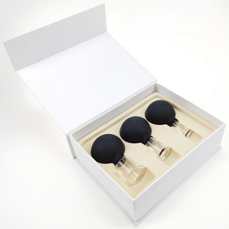 New Arrival! Set of 3 anti cellulite cup vacuum cupping massage facial suction cups therapy set facial massage plus