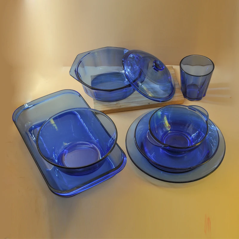 CD-126 Wholesale Customized Borosilicate Microwavable Bowls Salad Bowl Set of Glass Bowl with Lid