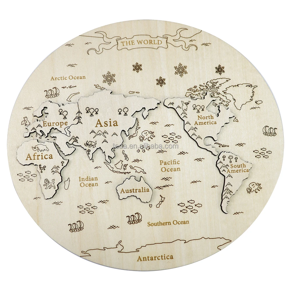 wholesale children toys wood puzzle map