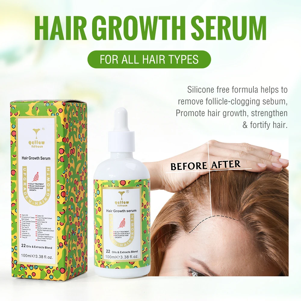 Pure Natural Hair Density Essential Oil Plant Extract Hair Growth Serum For Dry Damaged Hair