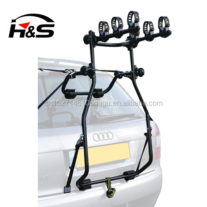 Deluxe 3-Bike Trunk Mount Bicycle Rack Suits For Sedans Hatchbacks Minivans and SUVs