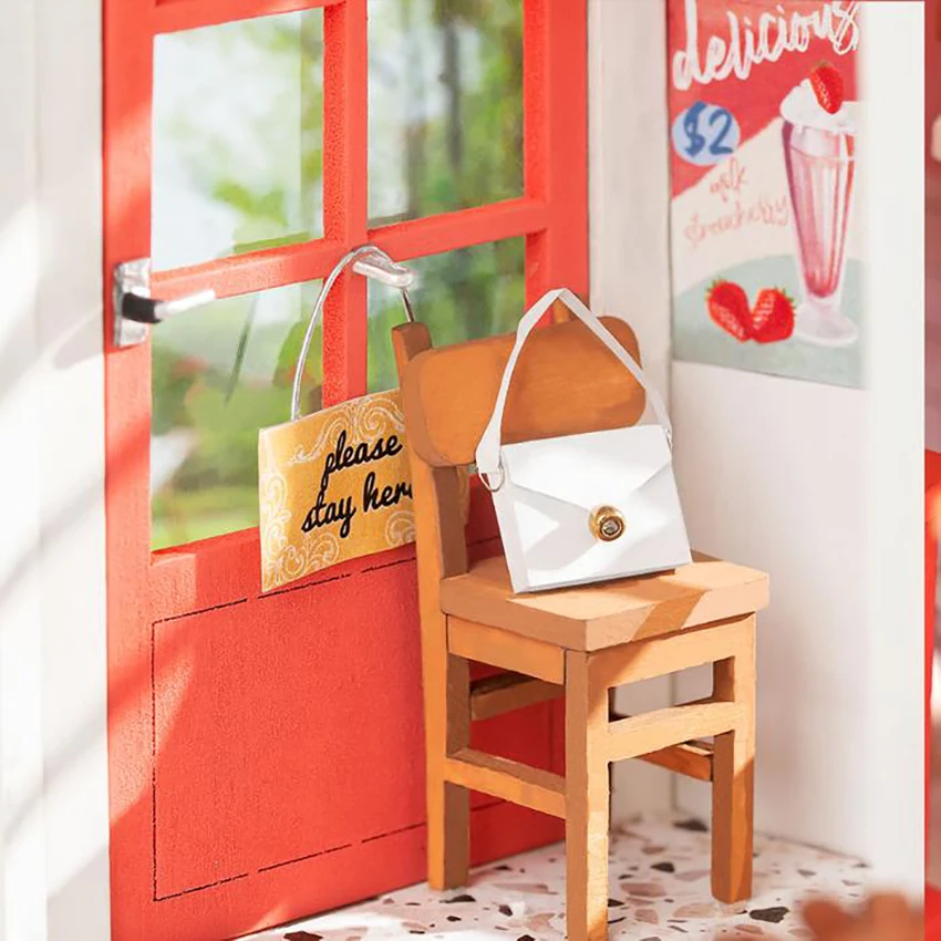 Robotime Rolife 3D Wooden Puzzles DG148 Honey Ice-cream Shop DIY Miniature Doll House Creative Gifts