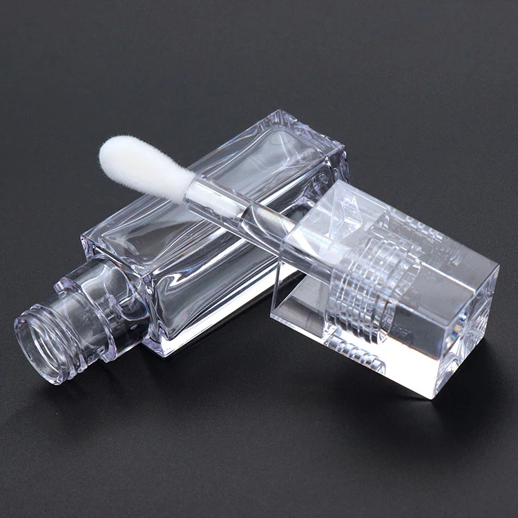 Custom PETG Plastic Lip Gloss Tube Big Wand 10ml Pattern Lipstick Lip Balm Eye Cream Screen Printing Surface Treatment