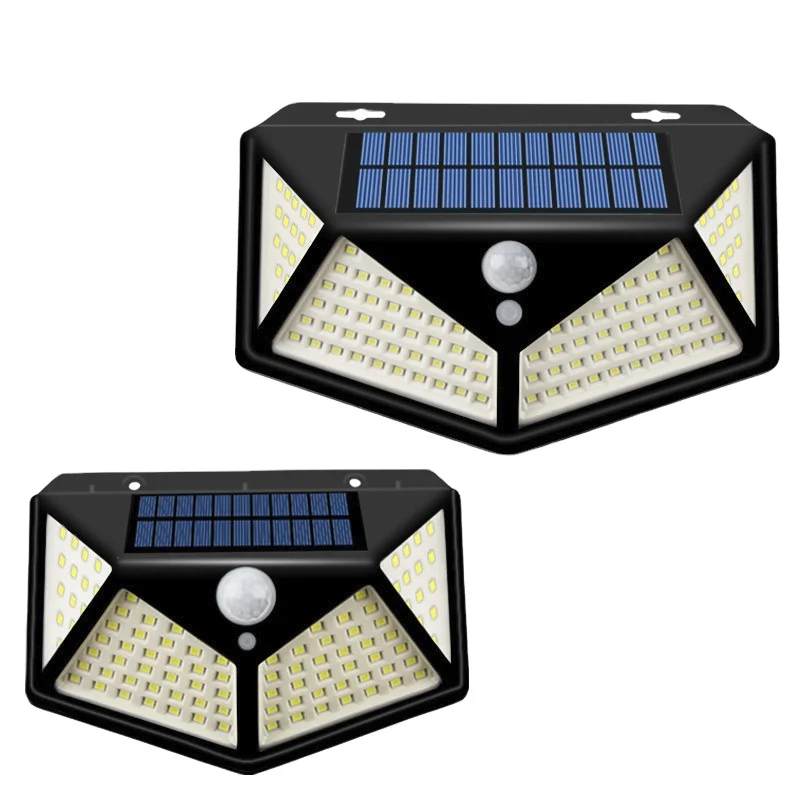 100 LED Solar Lamp Outdoor Solar Motion Sensor LED Light Wall Light Sunlight Powered Classic Waterproof Garden