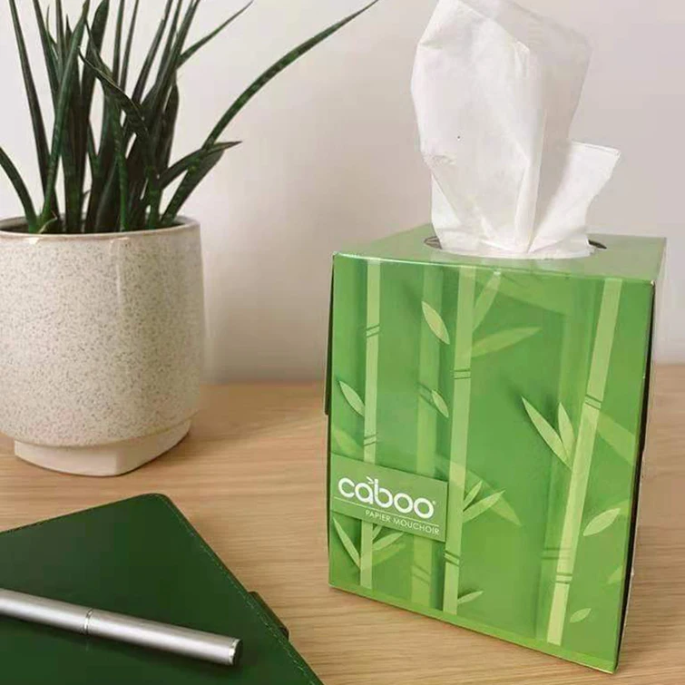 Wholesale Cheap 2 Ply Virgin Bamboo Pulp Carton Pop up Facial Tissue Paper for Home/ Car