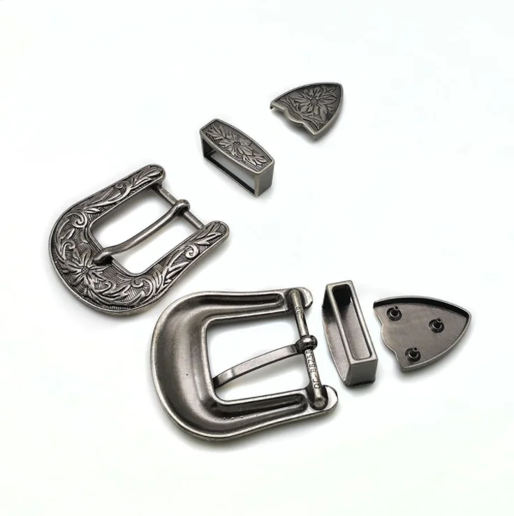 Wholesale Custom 3pcs Belt Buckle Sets Engraving Pin Buckle Set Alloy Buckle