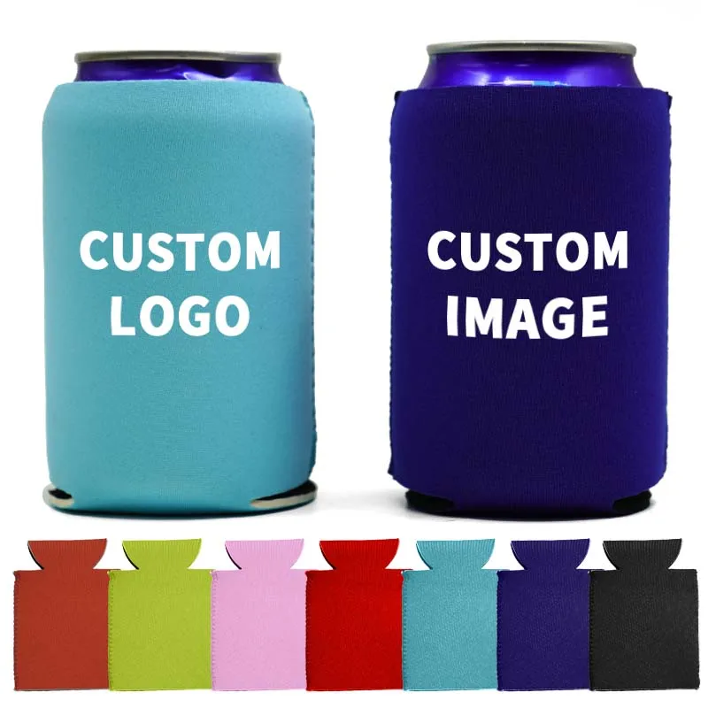 Custom 330ml Can Cooler Holder Neoprene Sublimation Slim Skinny Stubby 12 Oz Beer Coozy With Logo