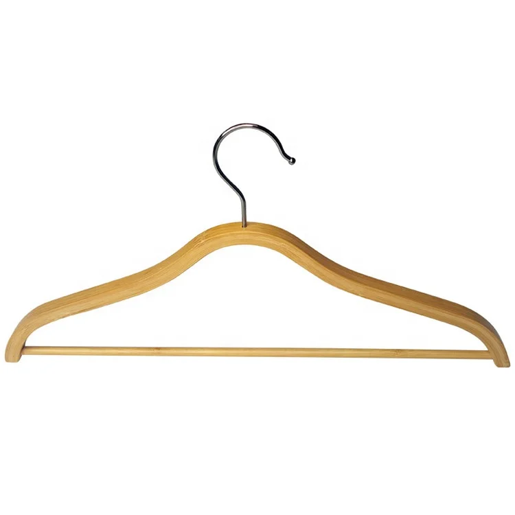 Towel Coat Wooden Frame Hanger, Wide Non Slip Slim Bamboo Hangers For Clothes