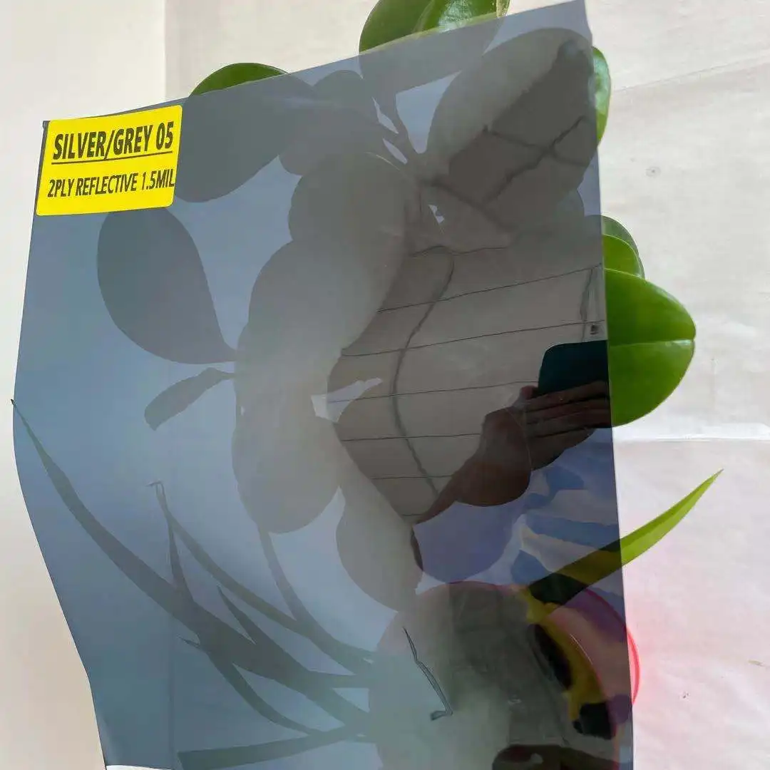SILVER/GREY 05 VLT 10% IR CUT 75% BUILDING GLASS ARCHITECTURE COMMERCIAL RESIDENTIAL SILVER REFLECTIVE ARCHITECTURE FILM