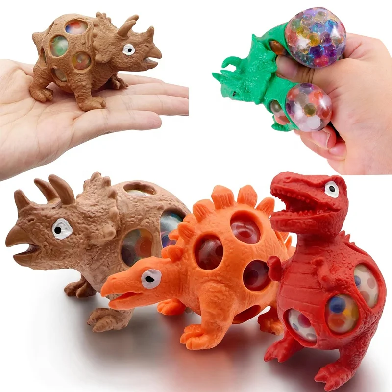 Jincan Hot Sale Kawaii TPR Stress Relief Ball Toy Colorful Dinosaur & Grape Ball Shape Fun for Boys Packaged in Box