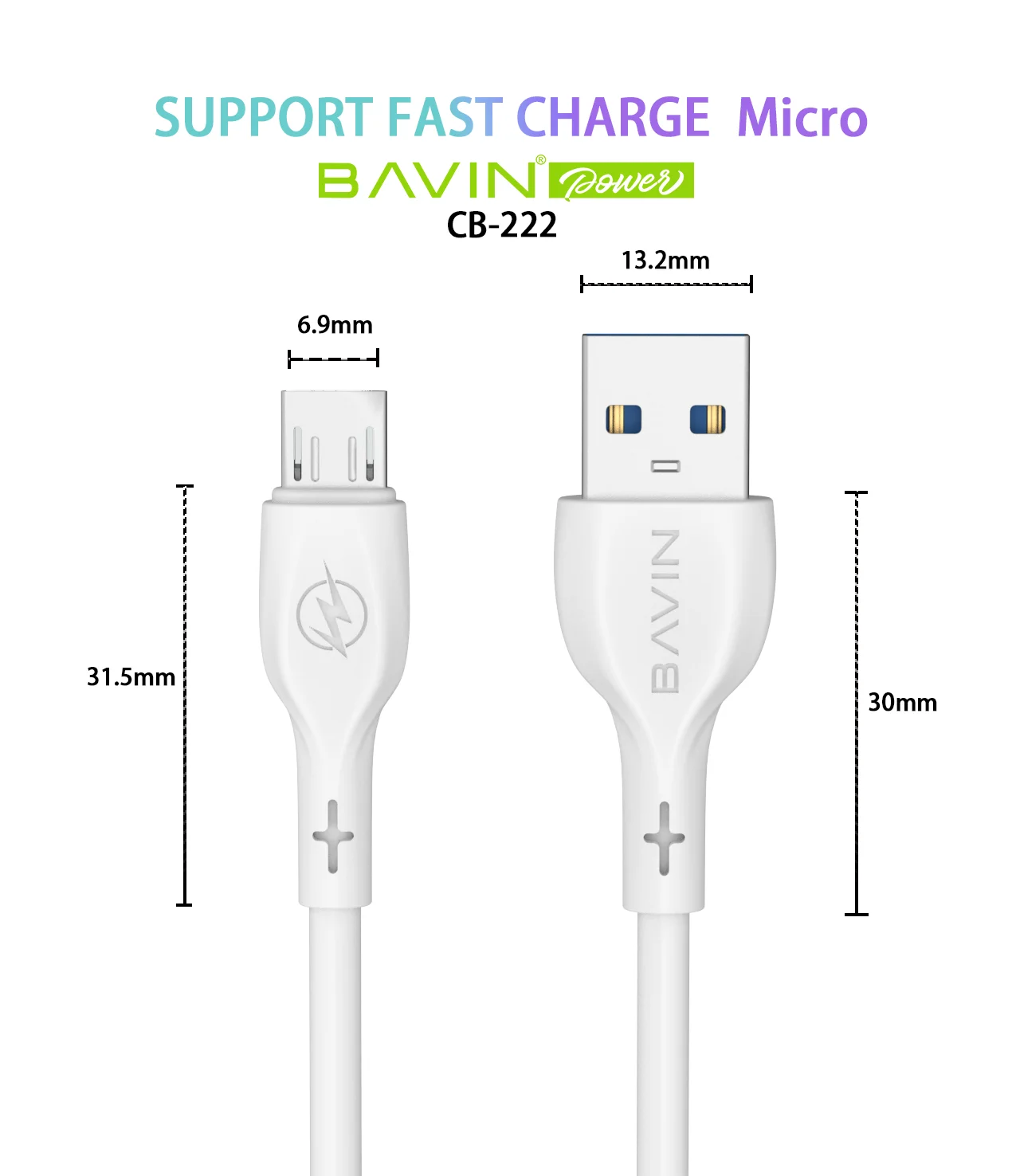 BAVIN CB222  best sellers product amazon 2021 eco friendly Charging Cable  2.4A  USB DATA Cable for Huawei