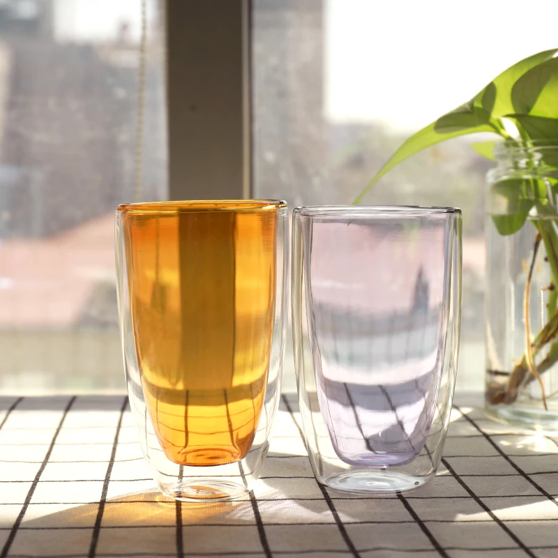 Made In China custom recycled insulated double walled borosilicate glass cup