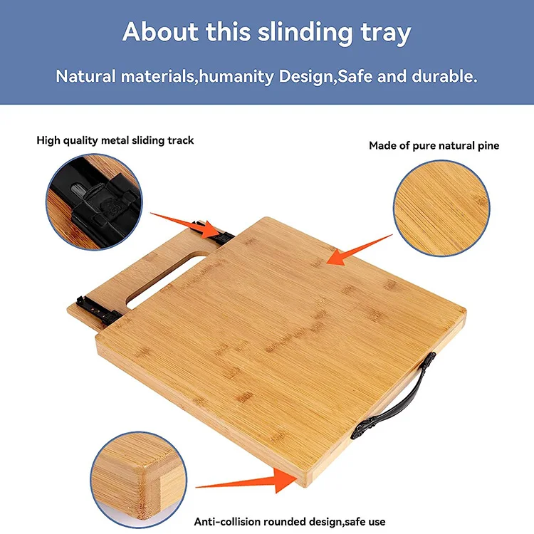 Bamboo Appliances Slider Multipurpose Appliance Sliding Rolling Tray for Coffee Maker Toaster Blender Air Fryer Stand Mixer