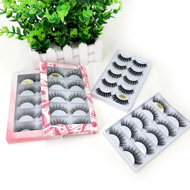 Wholesale Natural 3D False Eyelashes with Glitter Lashes Brushes Tweezers Custom Logo Marble Money 5 Pairs Eyelash Box