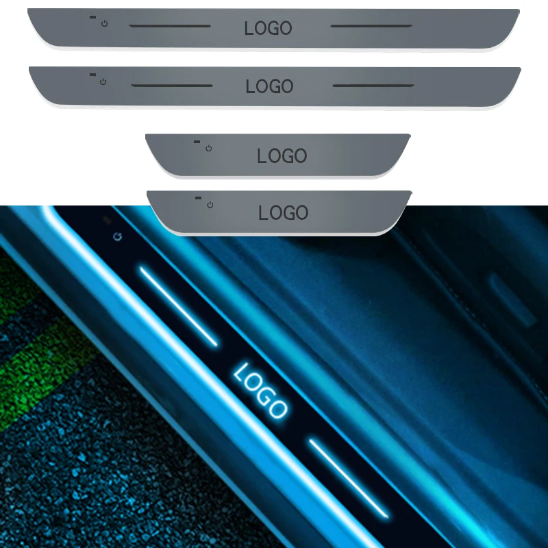 Customizable LED Welcome Pedal light Car Door Scuff Pedal light logo Projector Laser lamp USB ambient lighting car