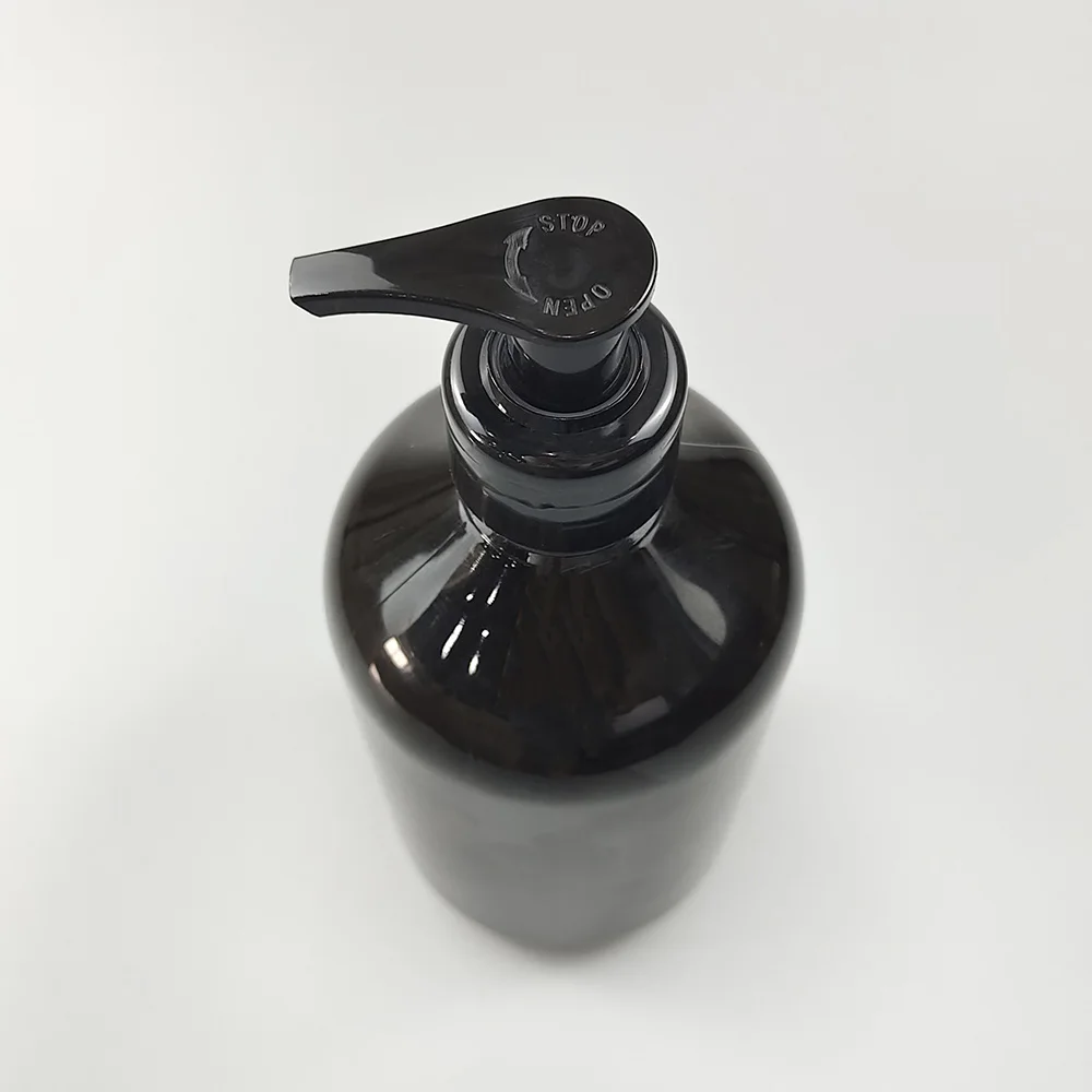 500ML Plastic Lotion Pump Bottle Empty Lotion Bottle with Pump with 28/410 Left Right Lotion Pump in Dark Amber Color PET CN;ZHE