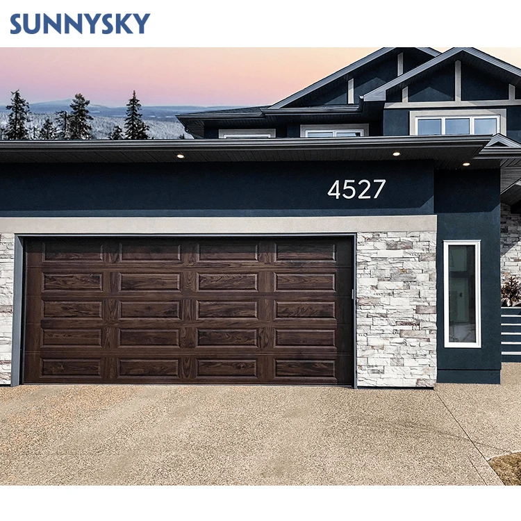 Sunnysky aluminum modern sandwich construction safe garage door overhead garage doors