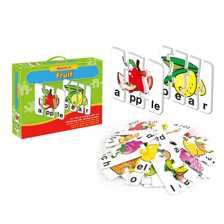 Three and Four Letter Words Match It Spelling 20 Self-Correcting Spelling Puzzle with Matching Images