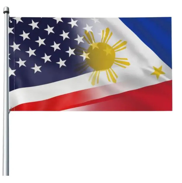 High Quality 3x5 FT USA Philippine Flag, Large 150D America Filipino Outdoor Banner