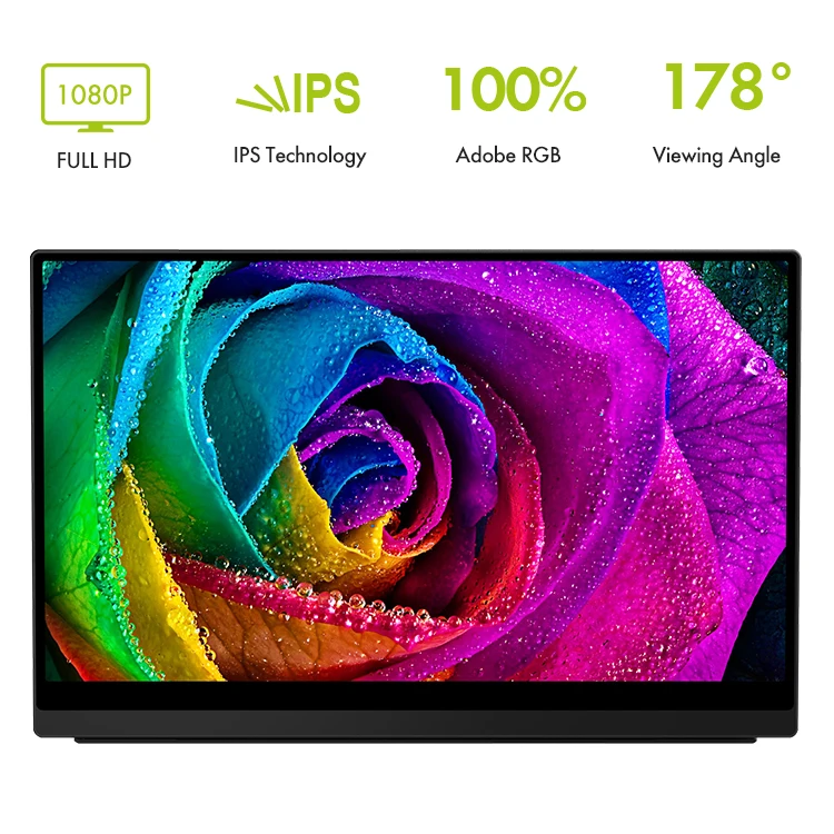 Portable Monitor - 15.6 Inch  Touchscreen 1080*1920 Auto-Rotating FreeSync Frameless USB-C Computer Display with