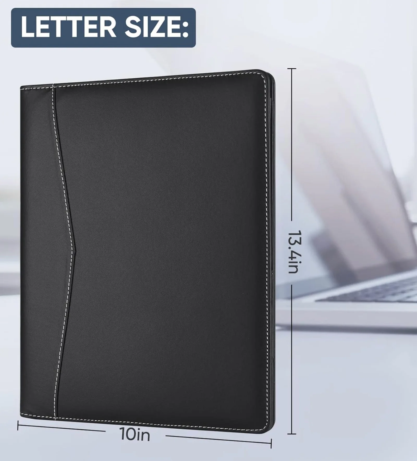 A4 PU Leather Padfolio Folder with Clipboard Pen Holder and Card Case-File Pockets Product