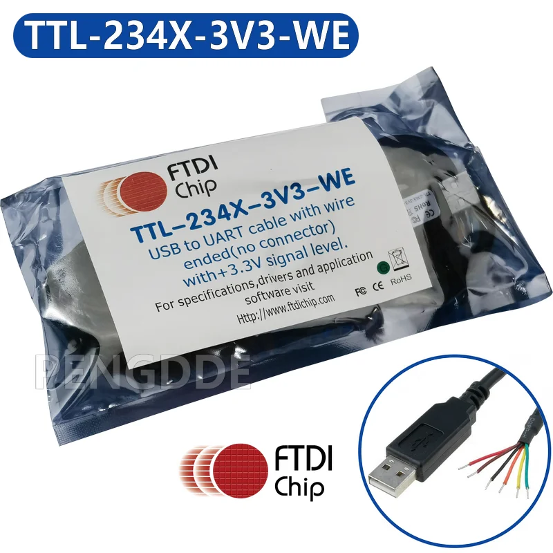 TTL-234X-3V3-WE FTDIchip Official Original Genuine USB to UART cable with +3.3V TTL level UART signal