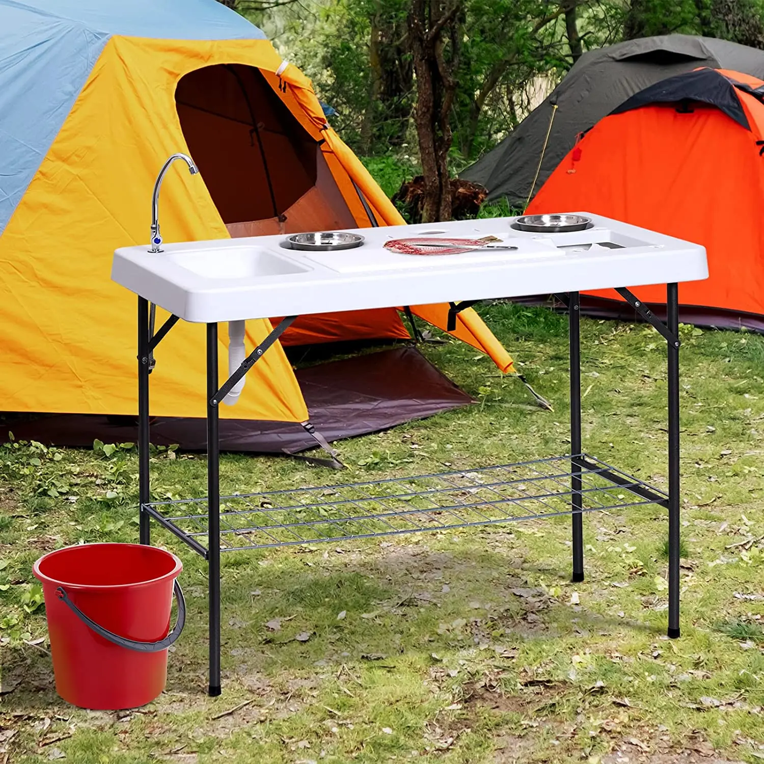 Multi-Use Plastic foldable fillet table for fish cleaning & camping