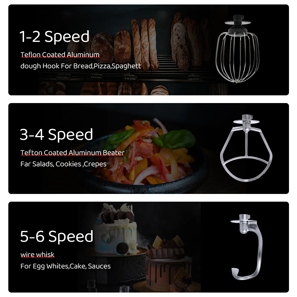 Big Power Blender Food Processor For Commercial Use Kitchen Robot 3 In 1 Beater Stand Hand Mixer