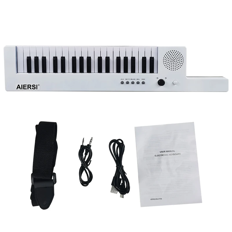 Aiersi бренд 10 демо песни keytar электронный орган Музыкальные инструменты 37 ключей Электрический пианино с ремнем