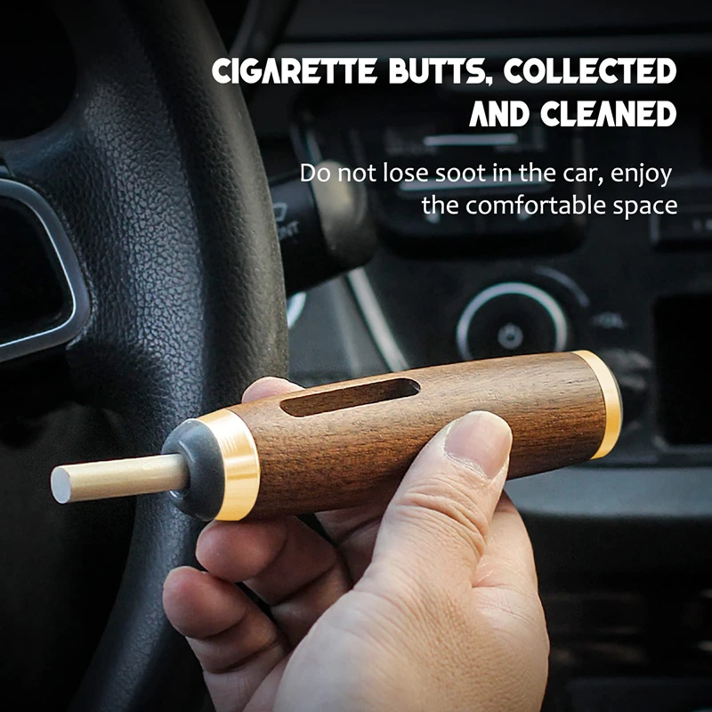 Creative Handheld Outdoor Ashtray No Dust Falling Custom Logo Cigar Ash Tray Portable Pocket Wooden Ashtray