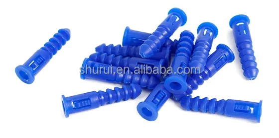 Modern Design Plastic Ribbed Wall Anchor Kit with Pan Head Self Tapping Screws and Essential Drill Bits for Drywall