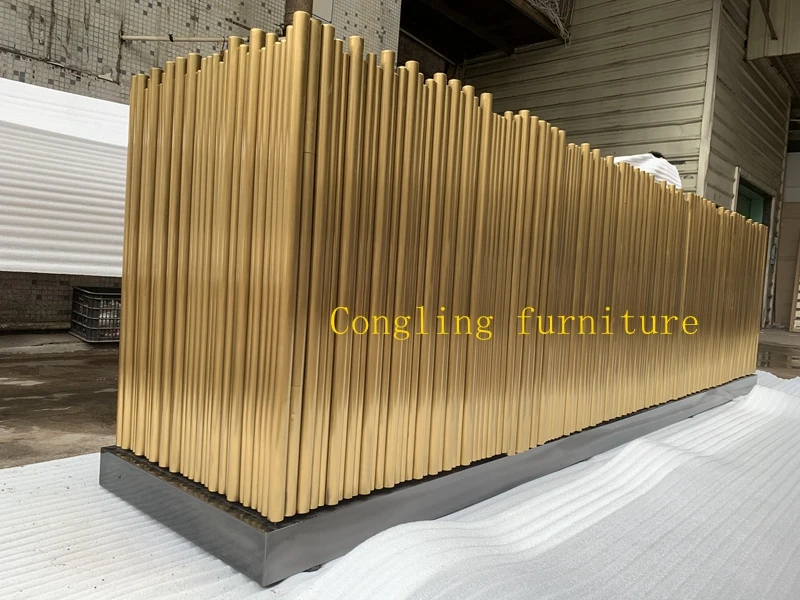 Роскошный Прилавок 8091 из нержавеющей стали золотого цвета, приемный стол, стол для салона красоты