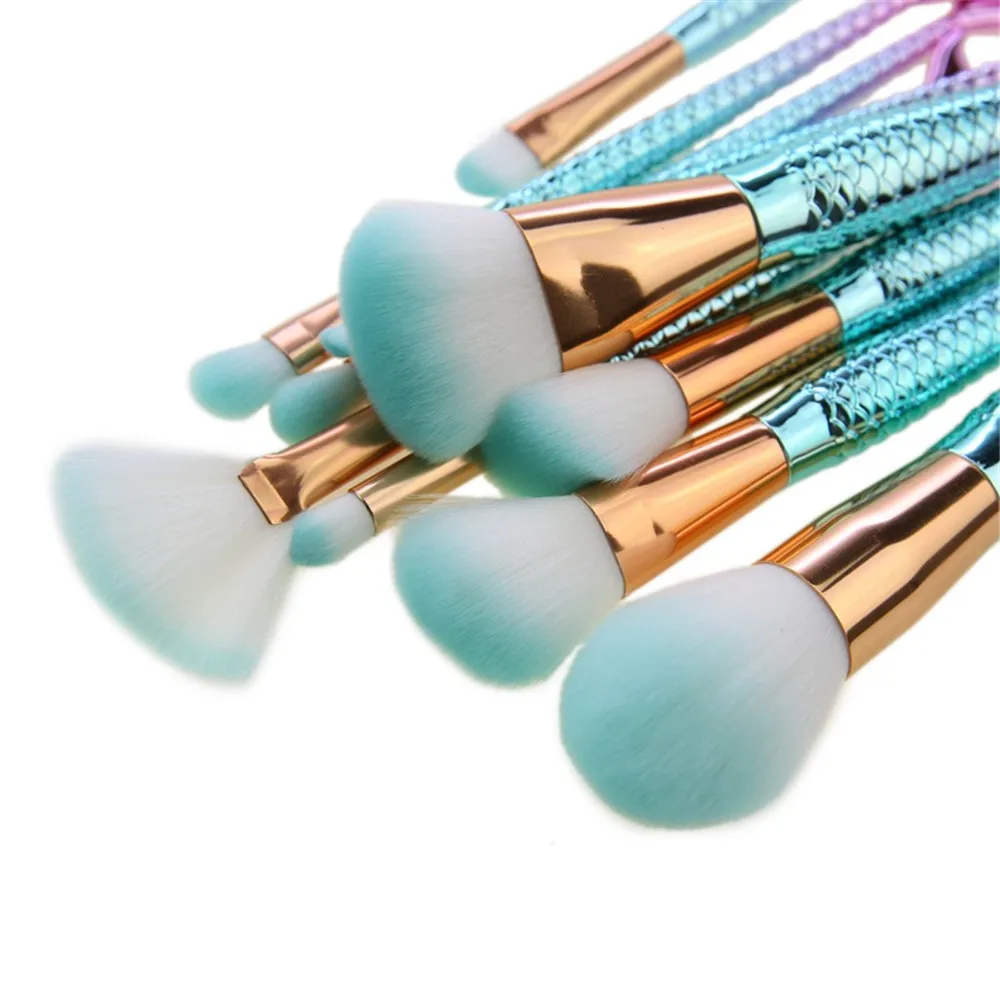 New Brand Professional Make up Brush Tools Kit 10Pcs Natural Goat Hair Powder Highlight Eyebrow Eyeliner Brushes