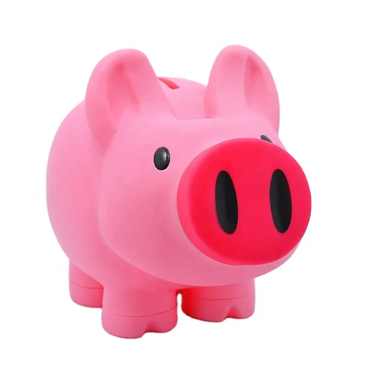 Wholesale Promotional Custom Safe Plastic PVC Child Big Pink Pig Shape Piggy Bank