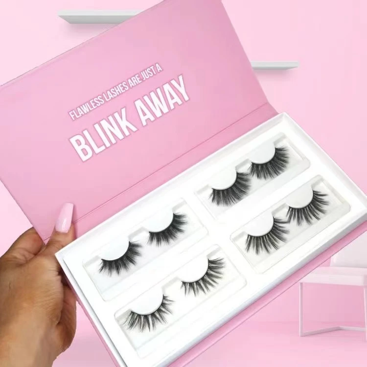 Ресницы фабрики Lash 100% без жестокости роскошные ресницы wispy 3d из норки с розовой коробкой для ресниц